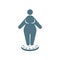 Icon of fat woman standing on scales - obesity and lose weight