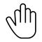 An icon of  Finger gesture hand  left swipe data share