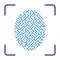 Icon. Fingerprint maze with unique cells. Fingerprint bio metric identification. security identification in banking and technology