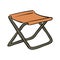 Icon of Fishing folding chair. White background with shadow design. Vector illustration