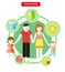 Icon Flat Style Concept Family Health