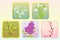 Icon Flower Set with Lilac, Lily, Snowdrop, Sakura and Mimosa