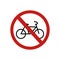 Icon forbidden bike sign. Vector illustration eps 10