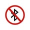 Icon forbidden bluetooth sign. Vector illustration eps 10