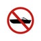 Icon forbidden boat sign. Vector illustration eps 10