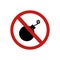 Icon forbidden bomb sign. Vector illustration eps 10
