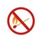 Icon forbidden match sign. Vector illustration eps 10