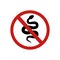 Icon forbidden snake sign. Vector illustration eps 10