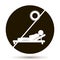 Icon forbidding to be on the beach, prohibiting sunbathing.