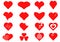 Icon full heart has a variety of shapes, used for many meaningful works, such as red hearts, and lightning heart