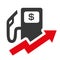 Icon gasoline price increase vector illustration