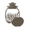 Icon of glass jar with weight tea with apple flavor or flavoring.