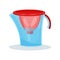 Icon of glass water filter pitcher. Kitchen utensil. Flat vector element for promo poster or banner of household store