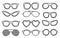 Icon Glasses vintage hipster hand drawn vector set art