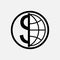 Icon global currency, money, globe