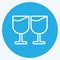 Icon Goblets. suitable for Wedding symbol. blue eyes style. simple design editable. design template vector. simple symbol