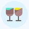 Icon Goblets. suitable for Wedding symbol. flat style. simple design editable. design template vector. simple symbol illustration