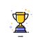 Icon of golden trophy cup for business awards concept