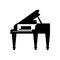Icon grand piano black Template. Musical instrument Vector illus