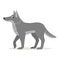 Icon of gray wolf isolated, forest animal