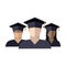 icon of a group of students boys and girls in a graduate cap
