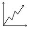 Icon growing graph black contour on white background of illustration