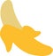 Icon of half peeled banana
