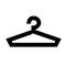 Icon hanger glyph symbol for clothes. Interior sign. Hangers silhouette. Shop, storefront. Clothing logo isolated on
