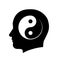 Icon of head with yin yang meditation symbol