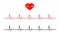 Icon heart with line heartbeat. Normal heart rate. Line cardiogram heart