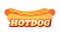 Icon of Hot dog. Logo for fast food service. Template for seller fast food, market, ad.