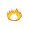 Icon hot fire flame, campfire and bonfire element.