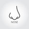 Icon of the human nose. Skincare, beauty, plastic surgery, rhinoplasty and cosmetology treatment concept logo