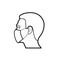 Icon human in a protective mask vector illustration
