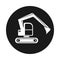 Icon hydraulic tracked excavator . Vehicle construction