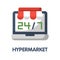 Icon hypermarket flat style icon design  illustration on white background