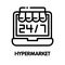 Icon Hypermarket shop store outline style icon design  illustration on white background