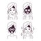 Icon illustration mask treatment girl.