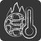 Icon Increasing Temperature. related to Climate Change symbol. chalk Style. simple design editable. simple illustration