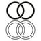 Icon interlocking circles. Unity simplicity symbol. Elegance in design. Vector illustration. EPS 10.