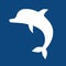 Icon jumping cute dolphin. Logo template. Sign dolphin. Sea symbol