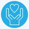 Icon Kind. related to Volunteering symbol. blue eyes style. Help and support. friendship