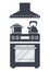 icon of kitchen electric oven, vector