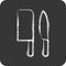 Icon Knives. related to Eid Al Adha symbol. Chalk Style. simple design editable. simple illustration