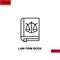 Icon law firm book with scales. Outline, line, lineal or linear vector icon symbol sign collection