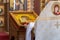 Icon on the lectern in Orthodox Church