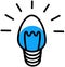 Icon of light bulb, electrical lighting item. Symbol of new idea, project, search for solution