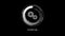 Icon for loading. The white gears turns in a circle on black background. Animation motion graphic.