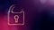 Icon of lock. Background made of glow particles as vitrtual hologram.. 3D seamless animation with depth of field, bokeh