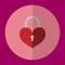 The icon is lock the key red heart. Can be used in various tasks.